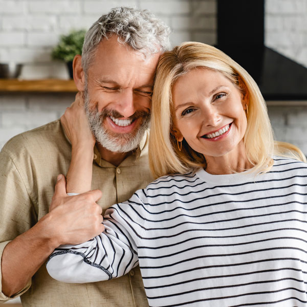 mature couple smiling